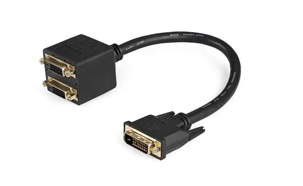 Digital Video Splitter Cable 1 ft DVI-D to 2x DVI-D M/F Dual Link Digital Video